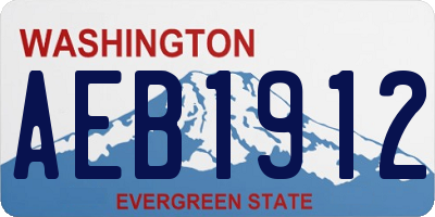WA license plate AEB1912