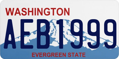 WA license plate AEB1999