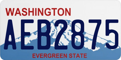 WA license plate AEB2875