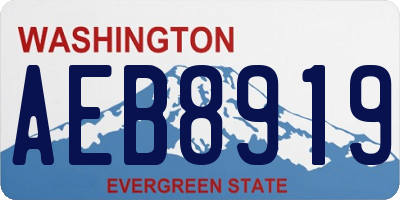 WA license plate AEB8919
