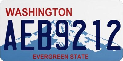 WA license plate AEB9212