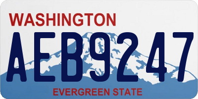 WA license plate AEB9247