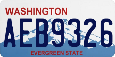 WA license plate AEB9326