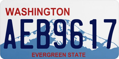 WA license plate AEB9617