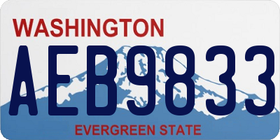 WA license plate AEB9833