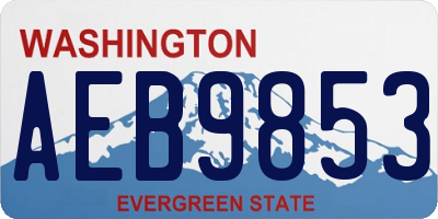 WA license plate AEB9853