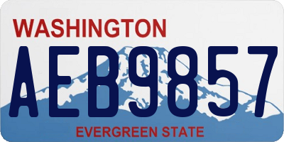 WA license plate AEB9857