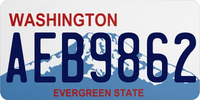 WA license plate AEB9862