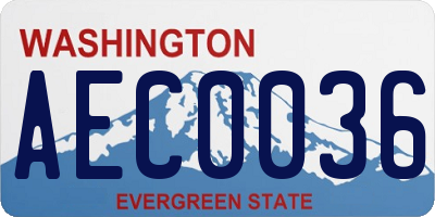WA license plate AEC0036
