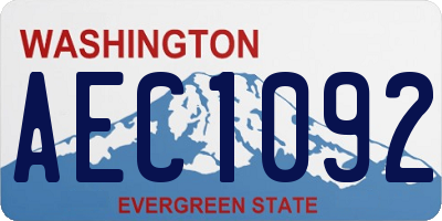 WA license plate AEC1092