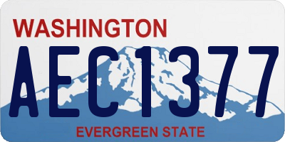 WA license plate AEC1377