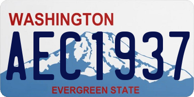 WA license plate AEC1937