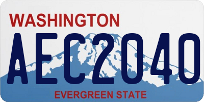 WA license plate AEC2040