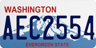 WA license plate AEC2554