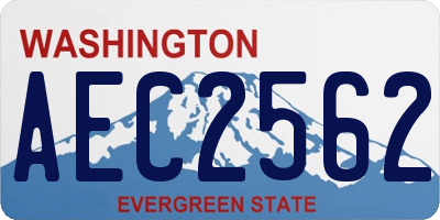 WA license plate AEC2562