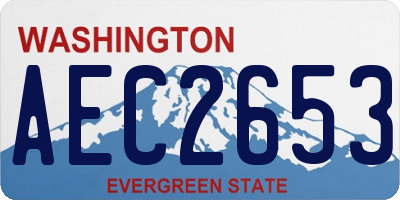 WA license plate AEC2653