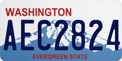 WA license plate AEC2824
