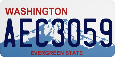 WA license plate AEC3059