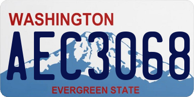 WA license plate AEC3068
