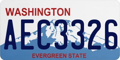WA license plate AEC3326