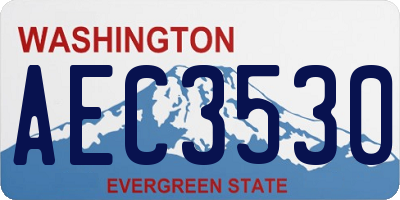 WA license plate AEC3530