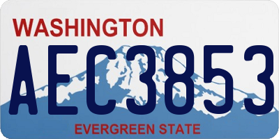 WA license plate AEC3853