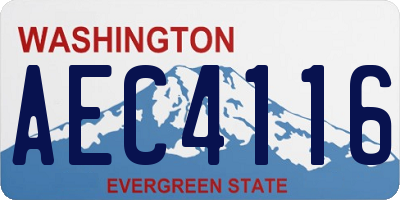 WA license plate AEC4116