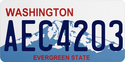 WA license plate AEC4203
