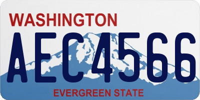 WA license plate AEC4566