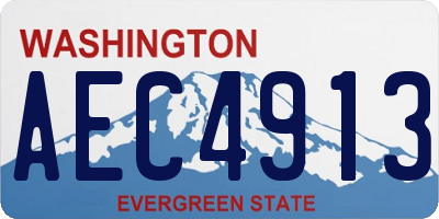 WA license plate AEC4913