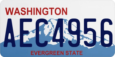 WA license plate AEC4956