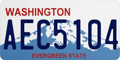 WA license plate AEC5104