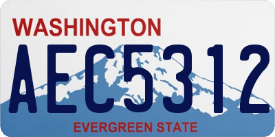 WA license plate AEC5312