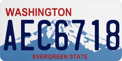 WA license plate AEC6718