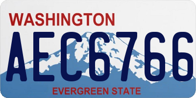 WA license plate AEC6766