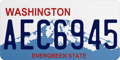 WA license plate AEC6945