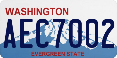 WA license plate AEC7002