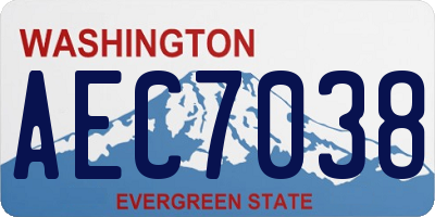 WA license plate AEC7038