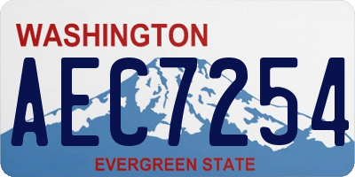 WA license plate AEC7254