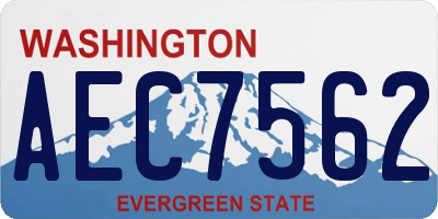 WA license plate AEC7562