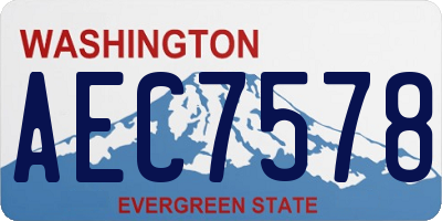 WA license plate AEC7578