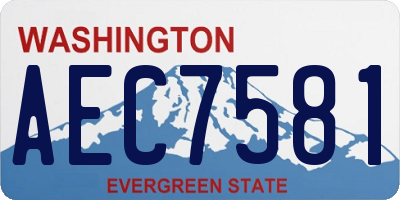 WA license plate AEC7581