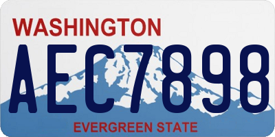 WA license plate AEC7898