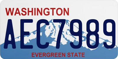 WA license plate AEC7989