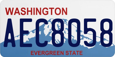 WA license plate AEC8058