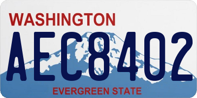 WA license plate AEC8402