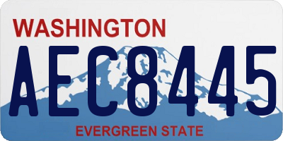 WA license plate AEC8445