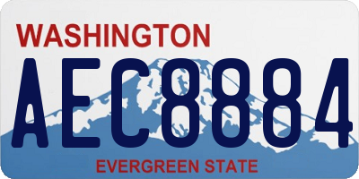WA license plate AEC8884
