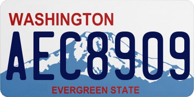 WA license plate AEC8909