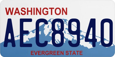 WA license plate AEC8940